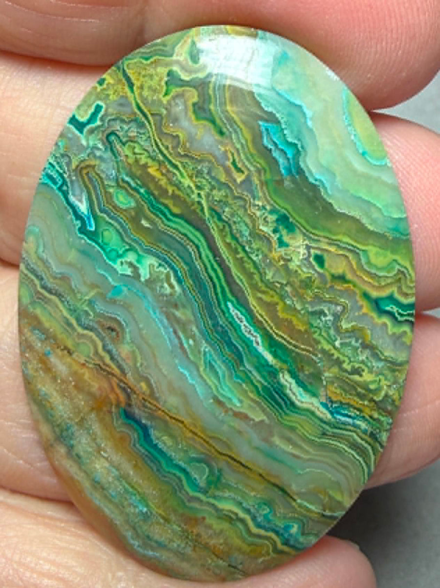 Oval 45x31mm Coloured Crazy Lace Jasper Cabochon 04