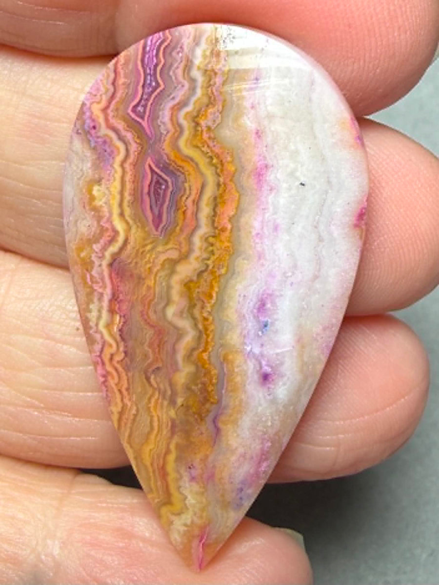 Teardrop 44x23mm Coloured Crazy Lace Jasper Cabochon 06