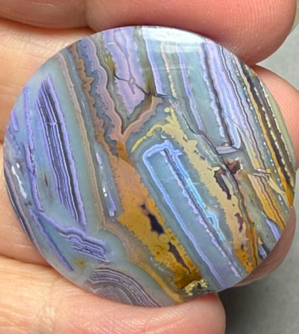 Round 34x34mm Coloured Crazy Lace Jasper Cabochon 07