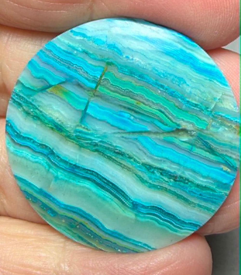 Round 34x34mm Coloured Crazy Lace Jasper Cabochon 12