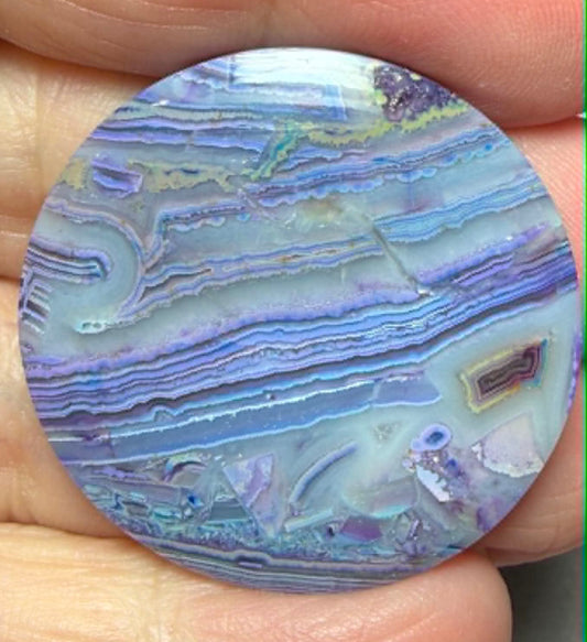Round 33x33mm Coloured Crazy Lace Jasper Cabochon 13