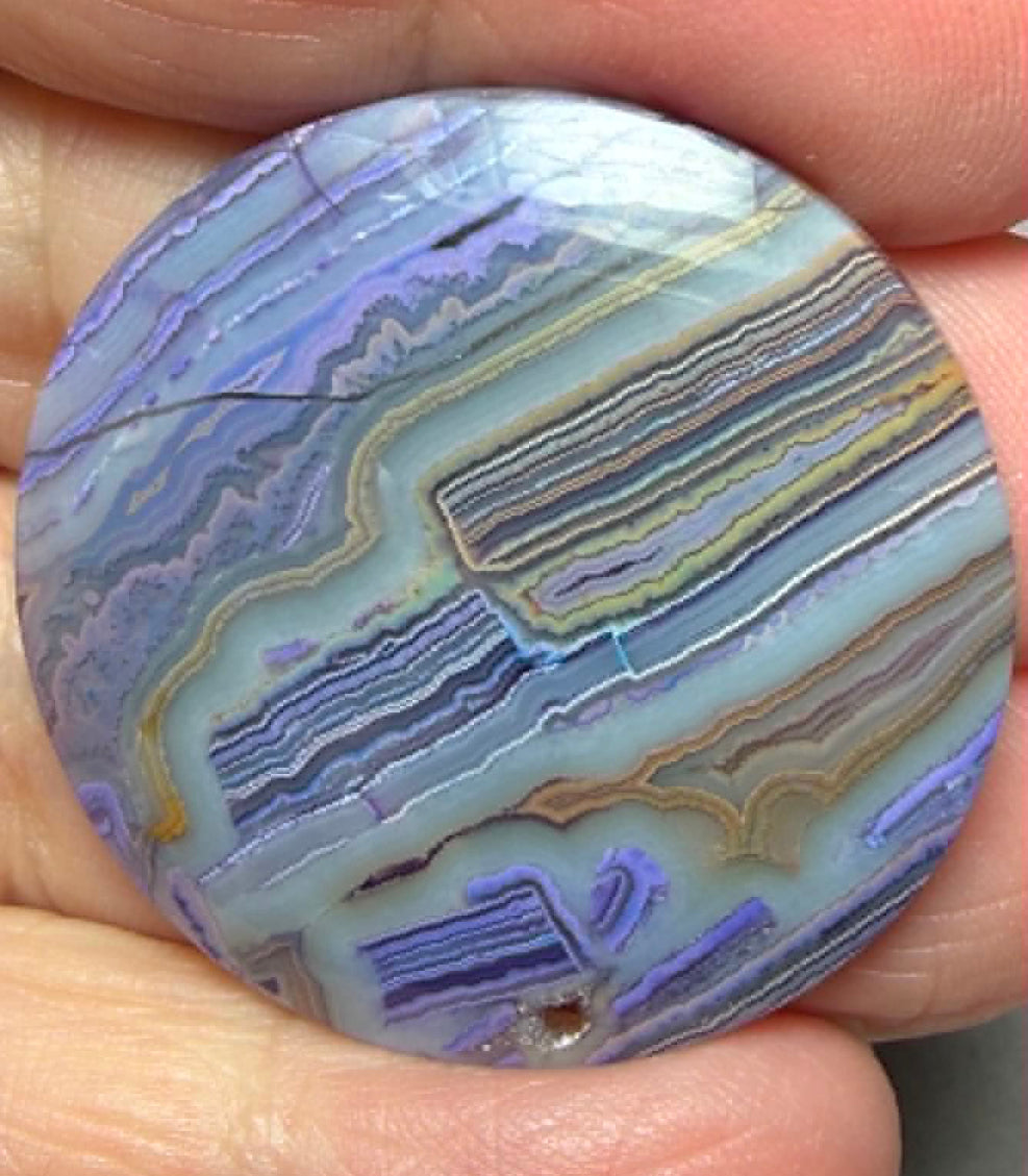 Round 34x34mm Coloured Crazy Lace Jasper Cabochon 15