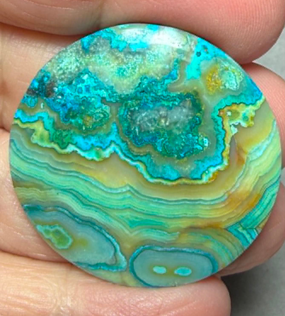 Round 34x34mm Coloured Crazy Lace Jasper Cabochon 18