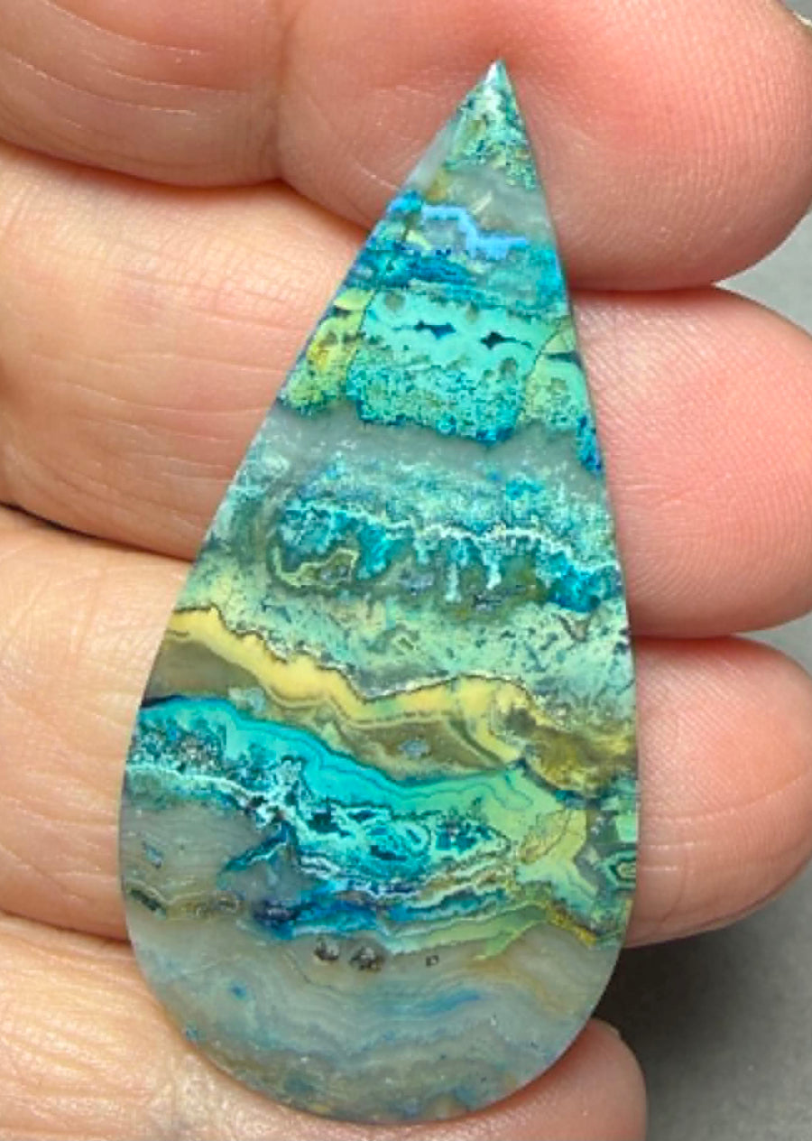 Teardrop 48x23mm Coloured Crazy Lace Jasper Cabochon 19