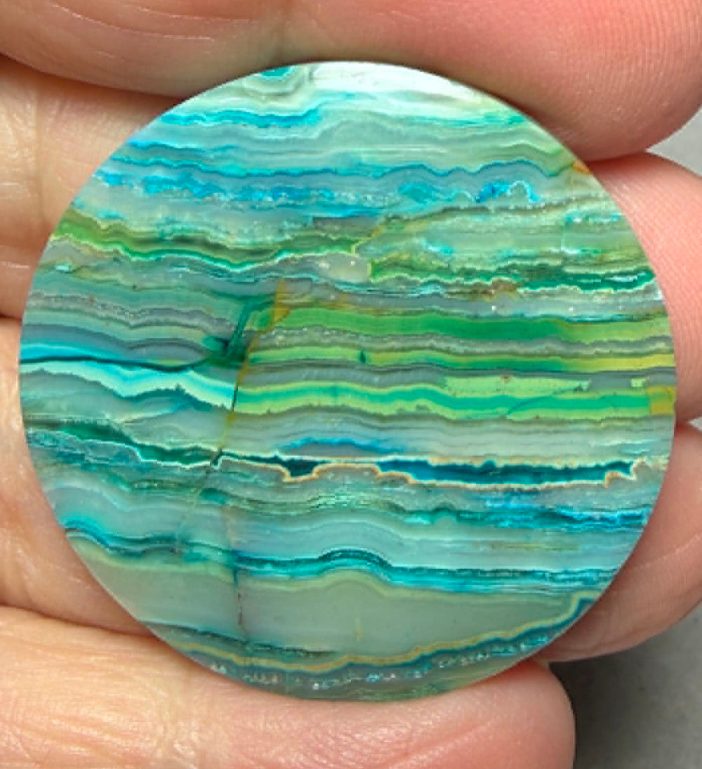 Round 35x35mm Coloured Crazy Lace Jasper Cabochon 22
