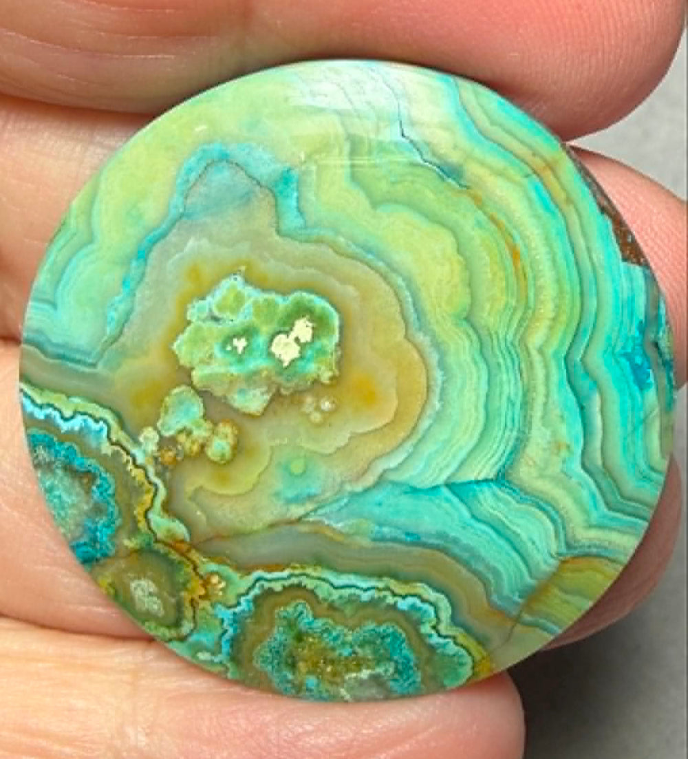 Round 35x35mm Coloured Crazy Lace Jasper Cabochon 24