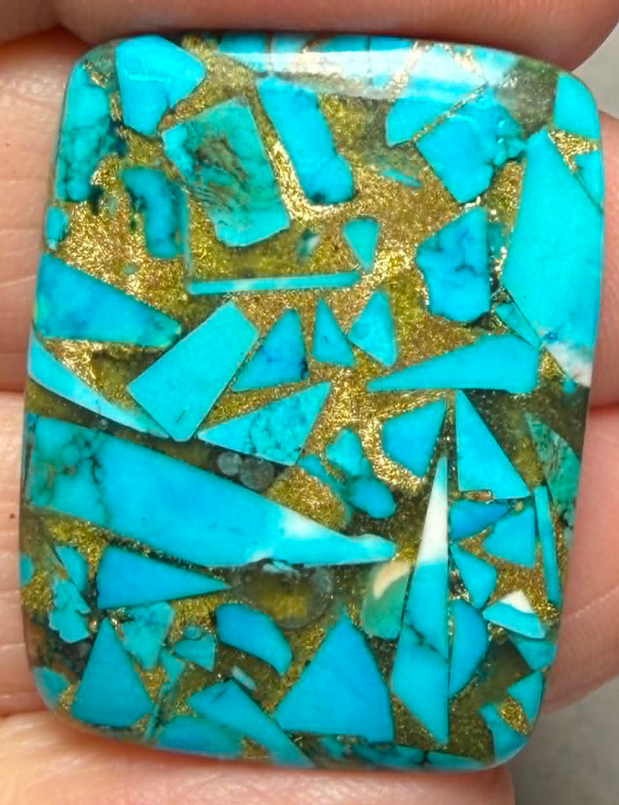 Rectangle 30x23mm Mohave Turquoise Cabochon 18