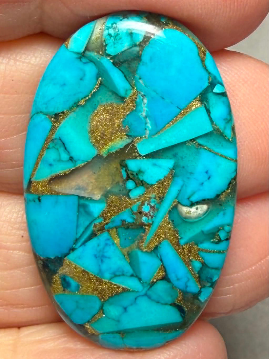 Oval 35x21mm Mohave Turquoise Cabochon 19
