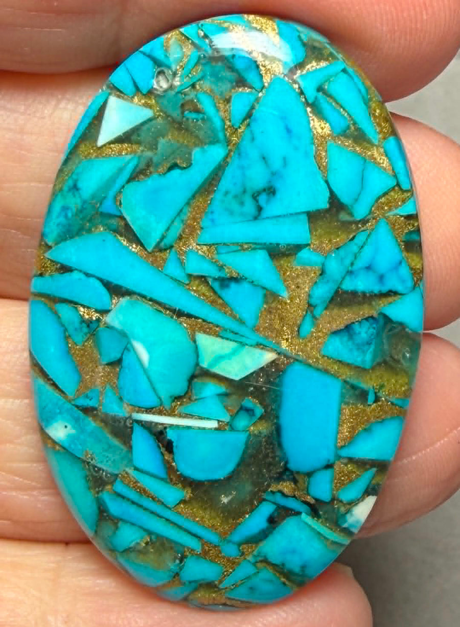 Oval 40x26mm Mohave Turquoise Cabochon 20