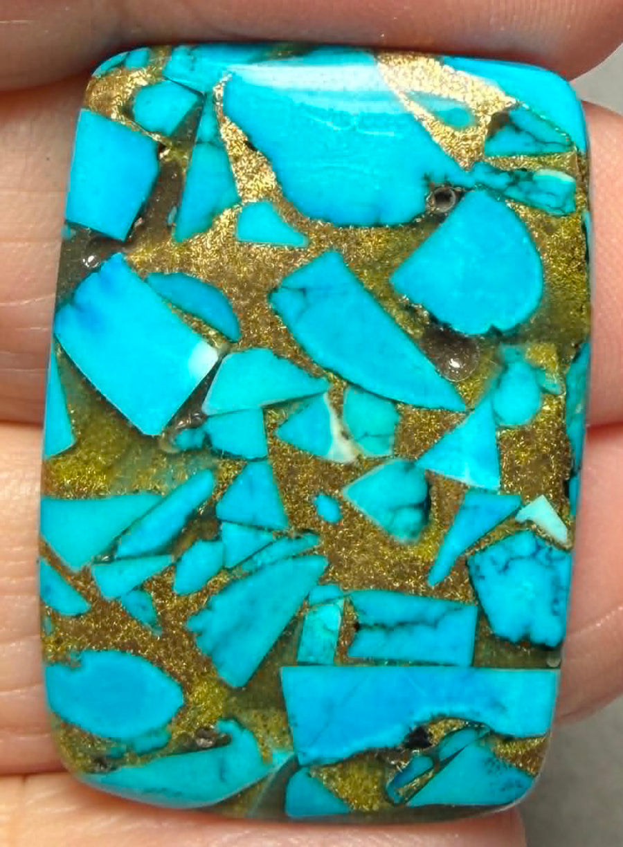 Rectangle 33x23mm Mohave Turquoise Cabochon 21