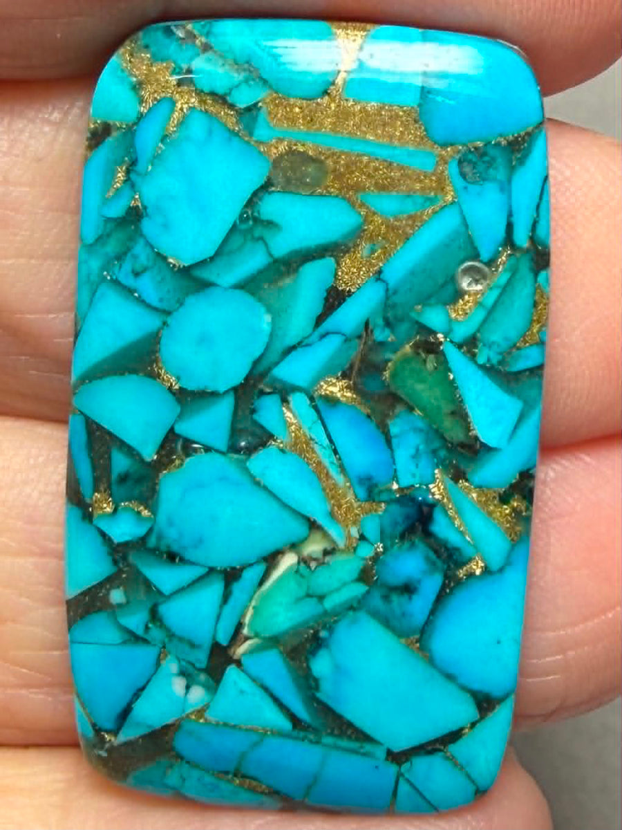 Rectangle 35x21mm Mohave Turquoise Cabochon 22