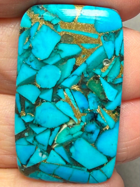 Rectangle 35x21mm Mohave Turquoise Cabochon 22