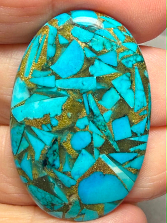 Oval 39x26mm Mohave Turquoise Cabochon 24