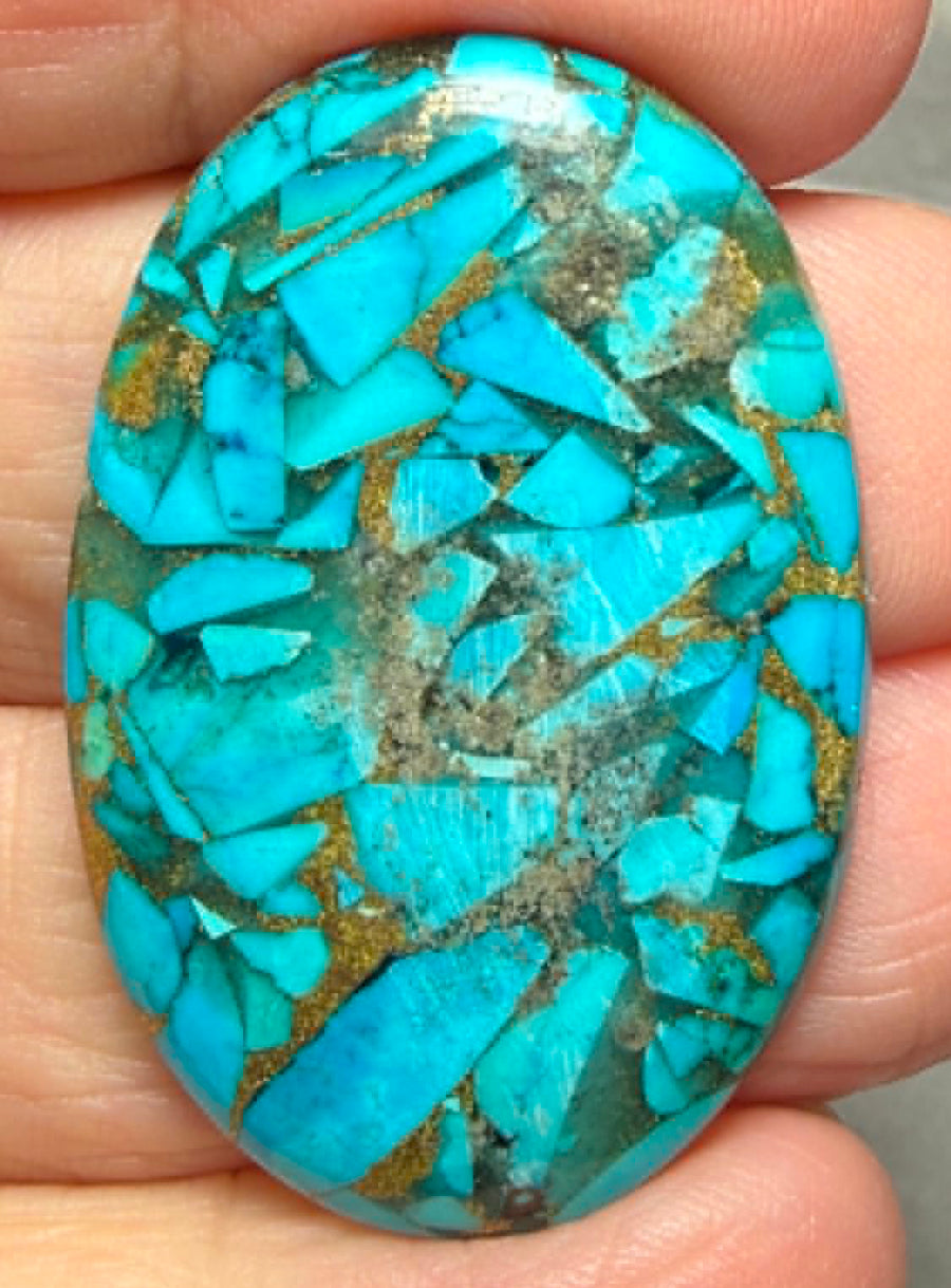 Oval 38x25mm Mohave Turquoise Cabochon 25