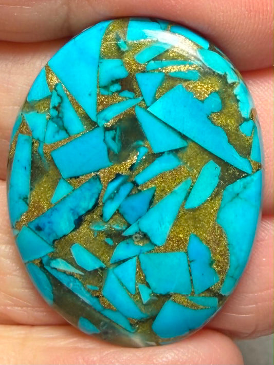 Oval 33x25mm Mohave Turquoise Cabochon 26