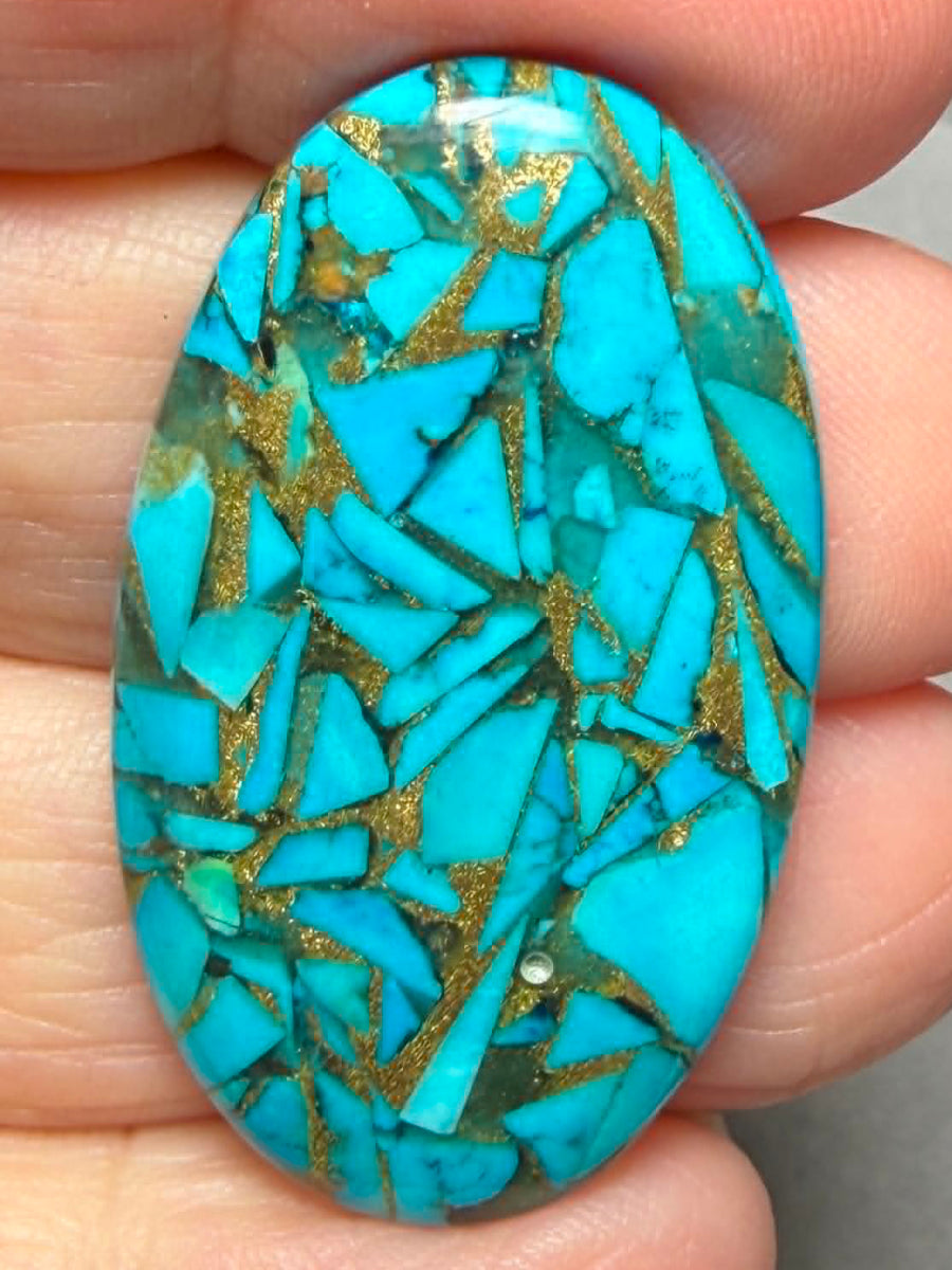 Oval 38x22mm Mohave Turquoise Cabochon 31