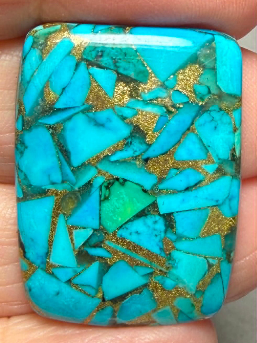 Rectangle 31x23mm Mohave Turquoise Cabochon 34
