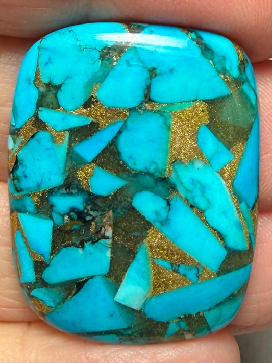 Rectangle 31x24mm Mohave Turquoise Cabochon 39