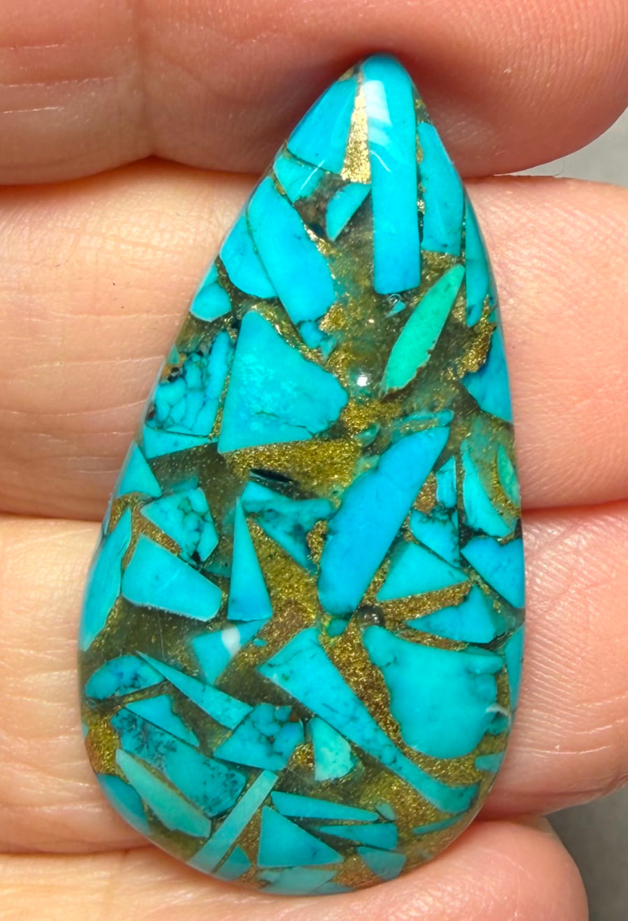 Teardrop 39x20mm Mohave Turquoise Cabochon 40