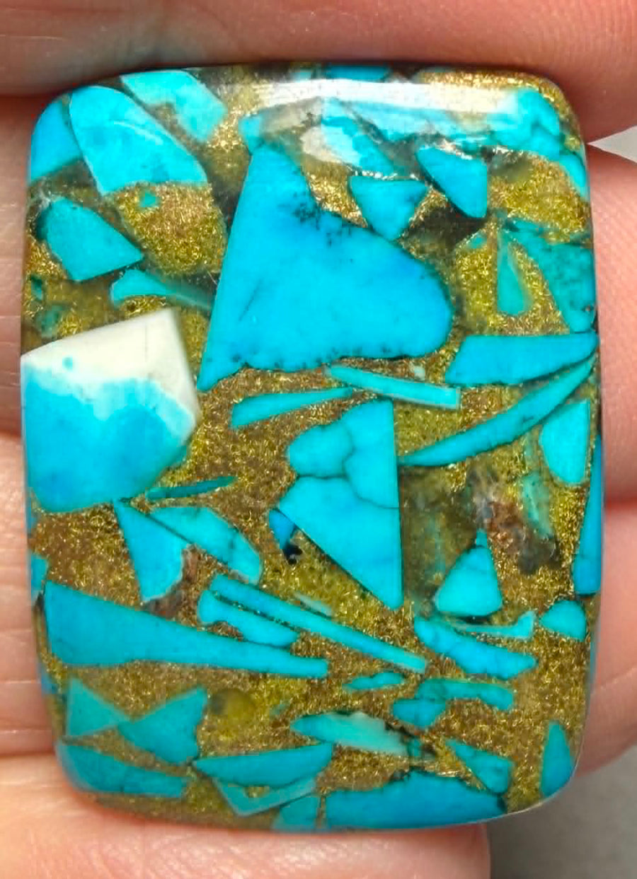 Rectangle 31x23mm Mohave Turquoise Cabochon 41