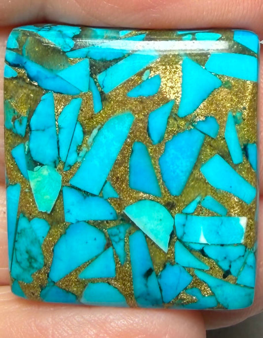 Rectangle 27x24mm Mohave Turquoise Cabochon 42