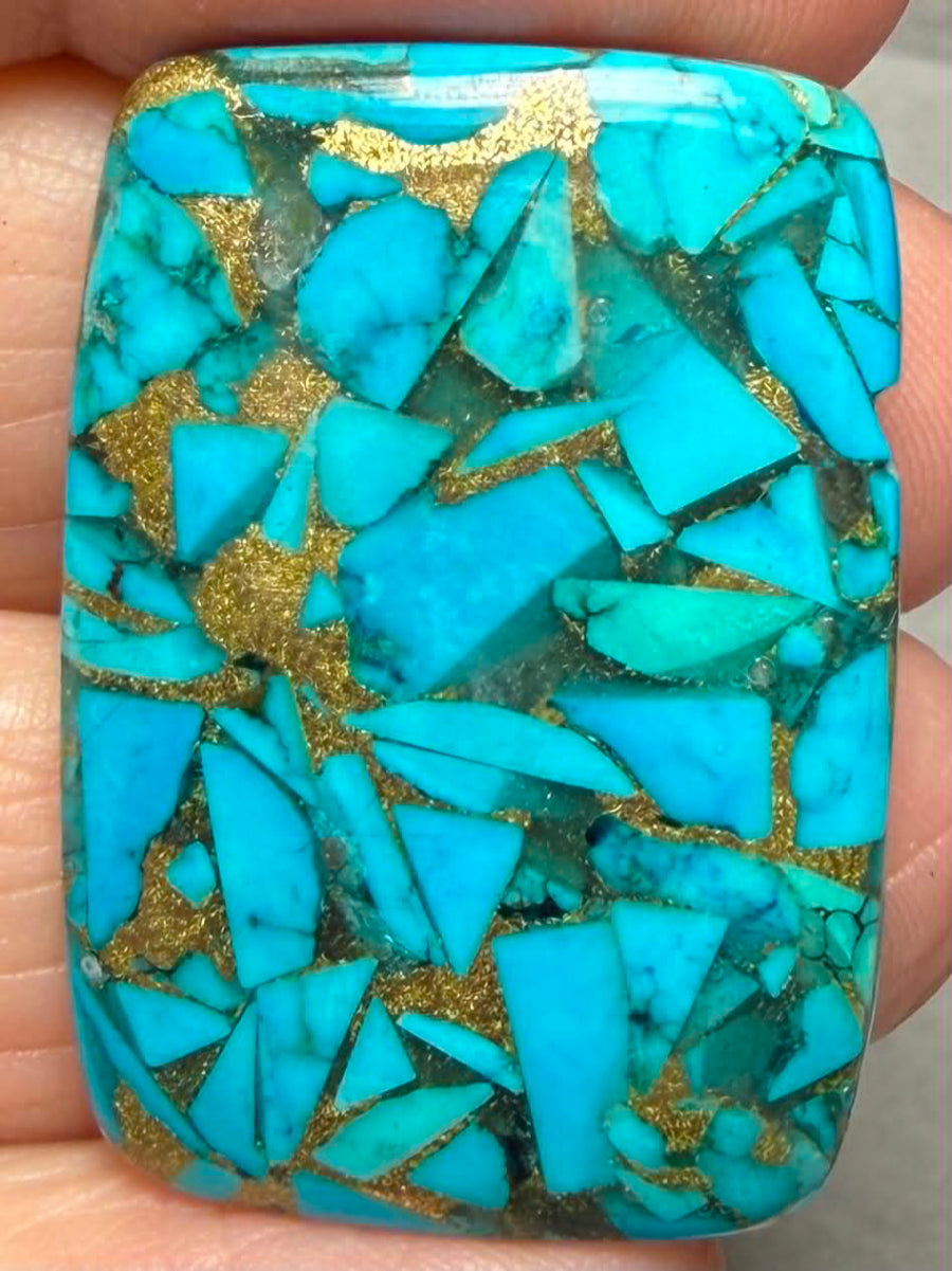 Rectangle 33x23mm Mohave Turquoise Cabochon 44
