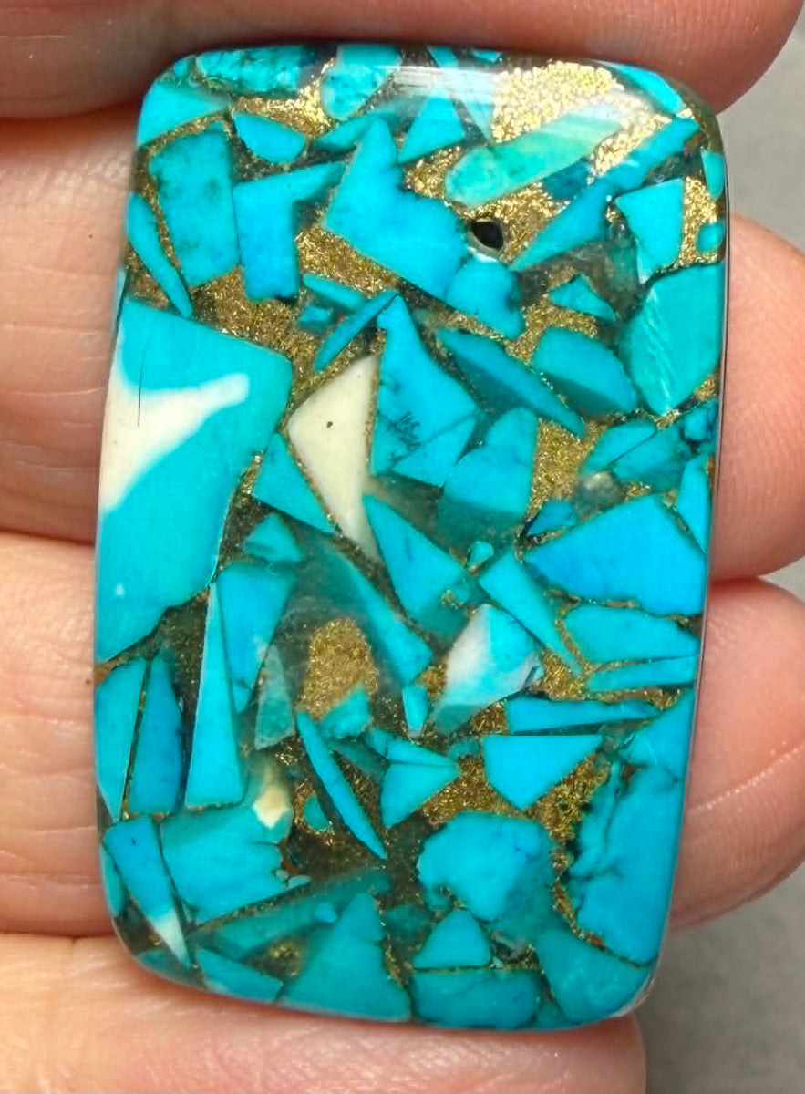 Rectangle 36x23mm Mohave Turquoise Cabochon 45