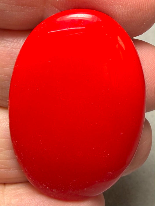 Oval 40x27mm Red Coral Cabochon 33
