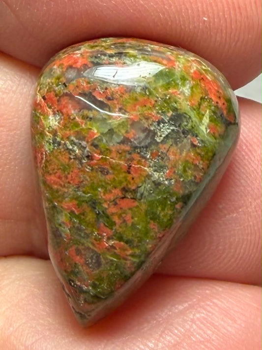 Teardrop 22x16mm Unakite Cabochon 16