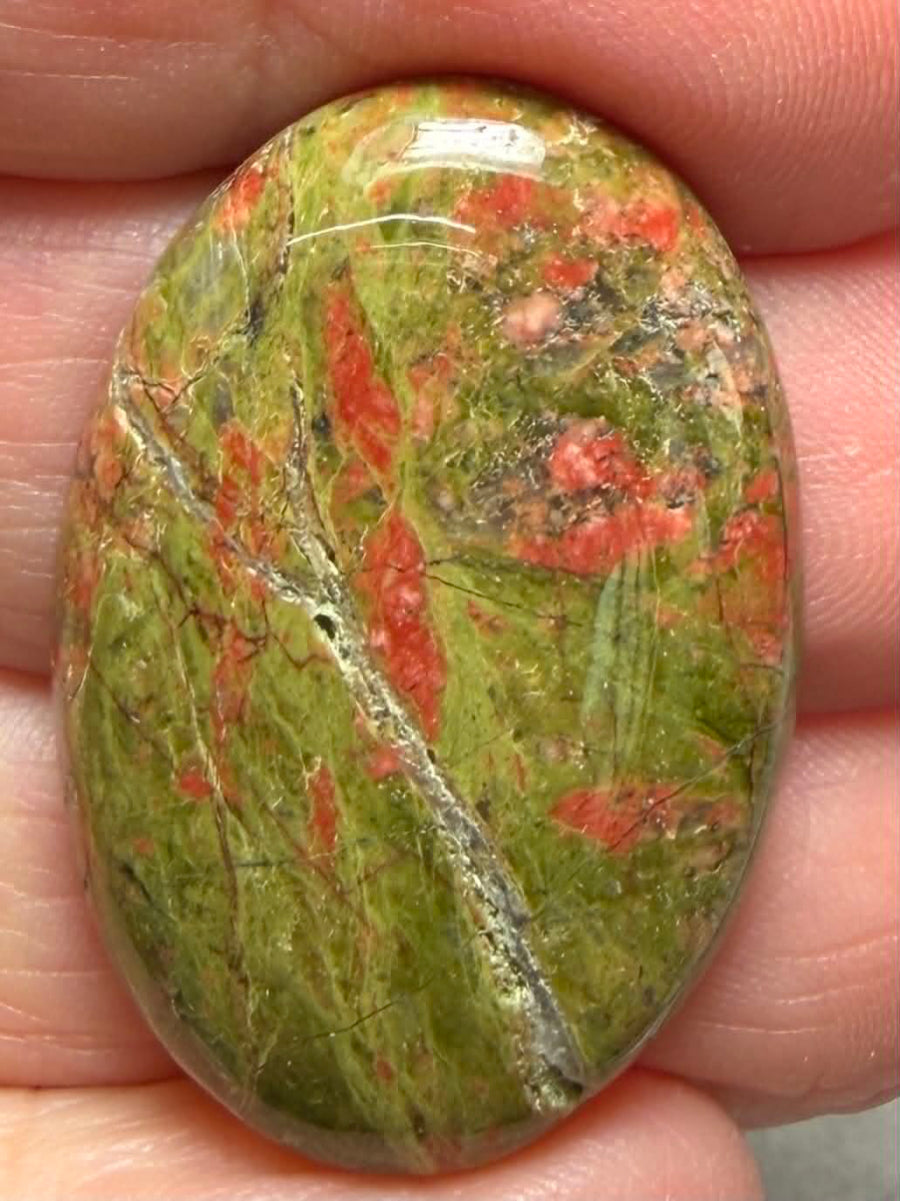 Oval 33x22mm Unakite Cabochon 17