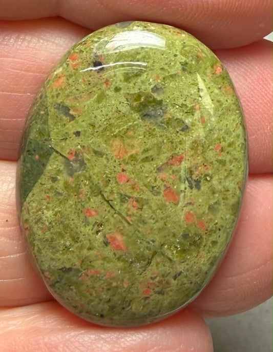 Oval 29x22mm Unakite Cabochon 18