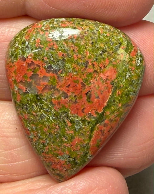 Teardrop 29x24mm Unakite Cabochon 31