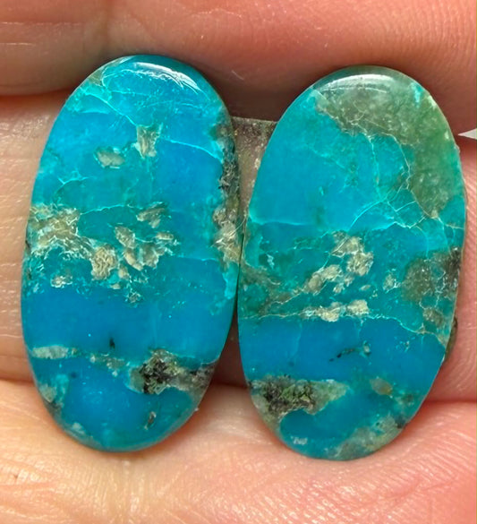 Oval 21x11mm Arizona Turquoise Cabochon Pair 06