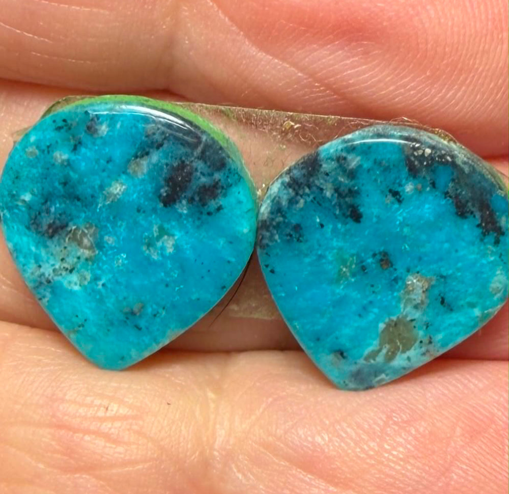 Teardrop 15x14mm Arizona Turquoise Cabochon Pair 09