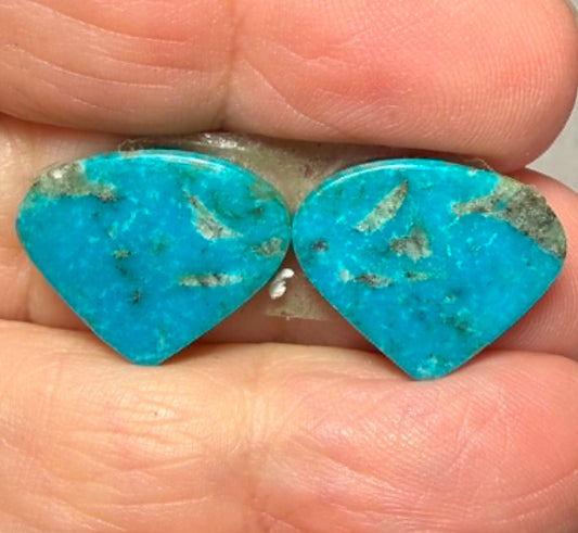 Teardrop 14x18mm Arizona Turquoise Cabochon Pair 22
