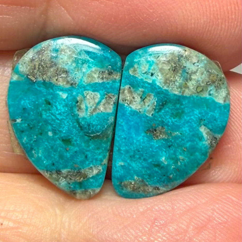 Freeform 17x11mm Arizona Turquoise Cabochon Pair 27