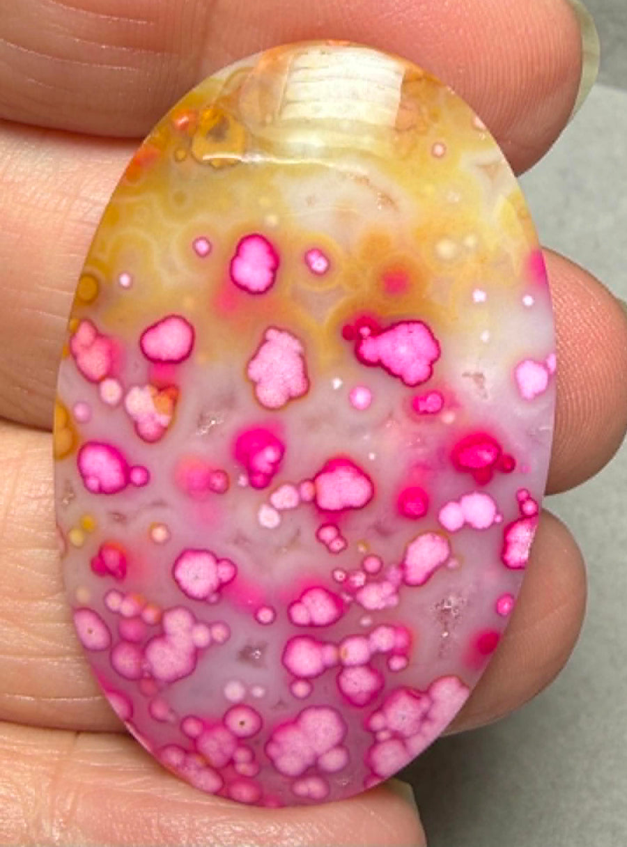 Oval 44x28mm Coloured Ocean Jasper Cabochon 01