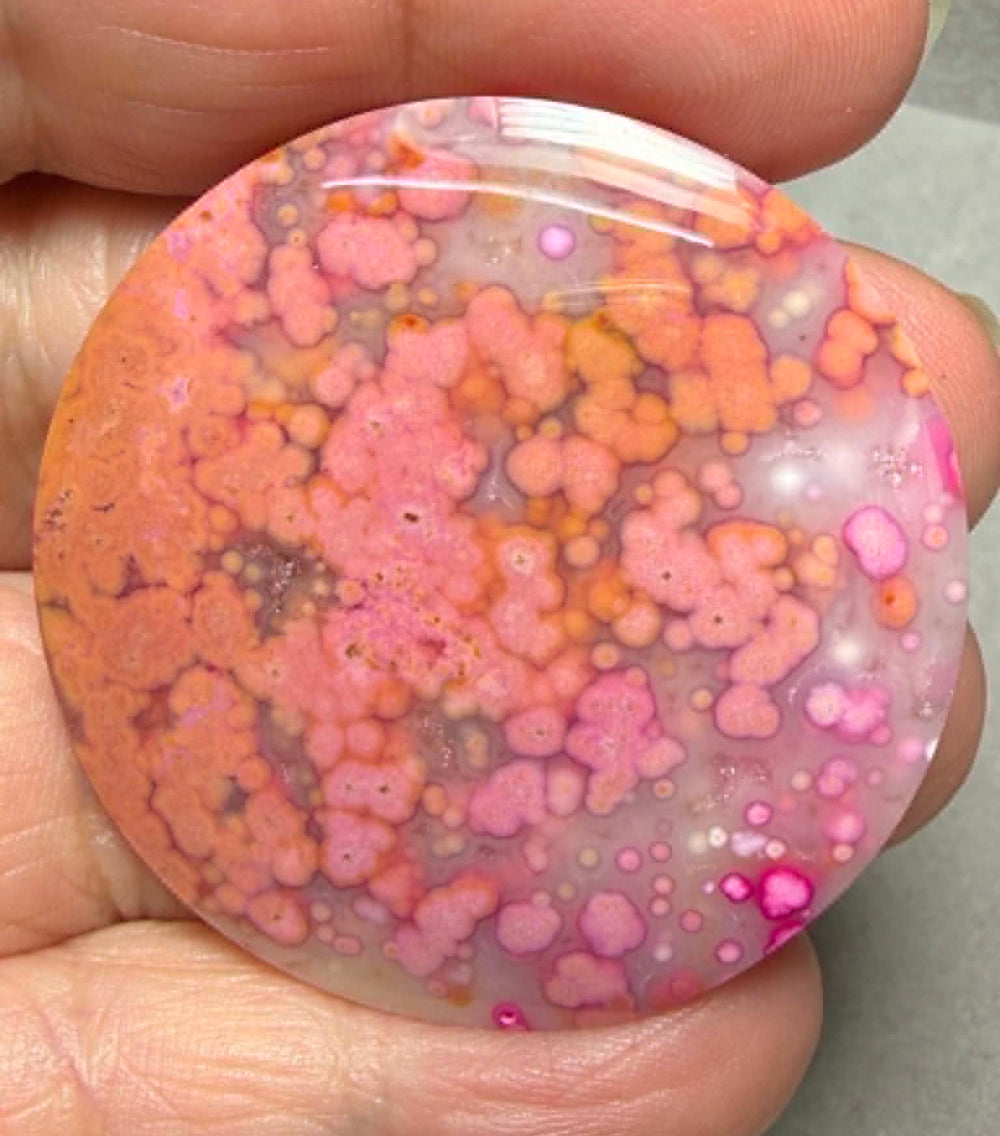 Round 42x42mm Coloured Ocean Jasper Cabochon 03