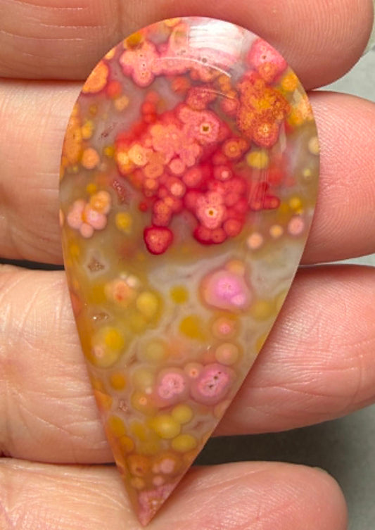 Teardrop 49x24mm Coloured Ocean Jasper Cabochon 11