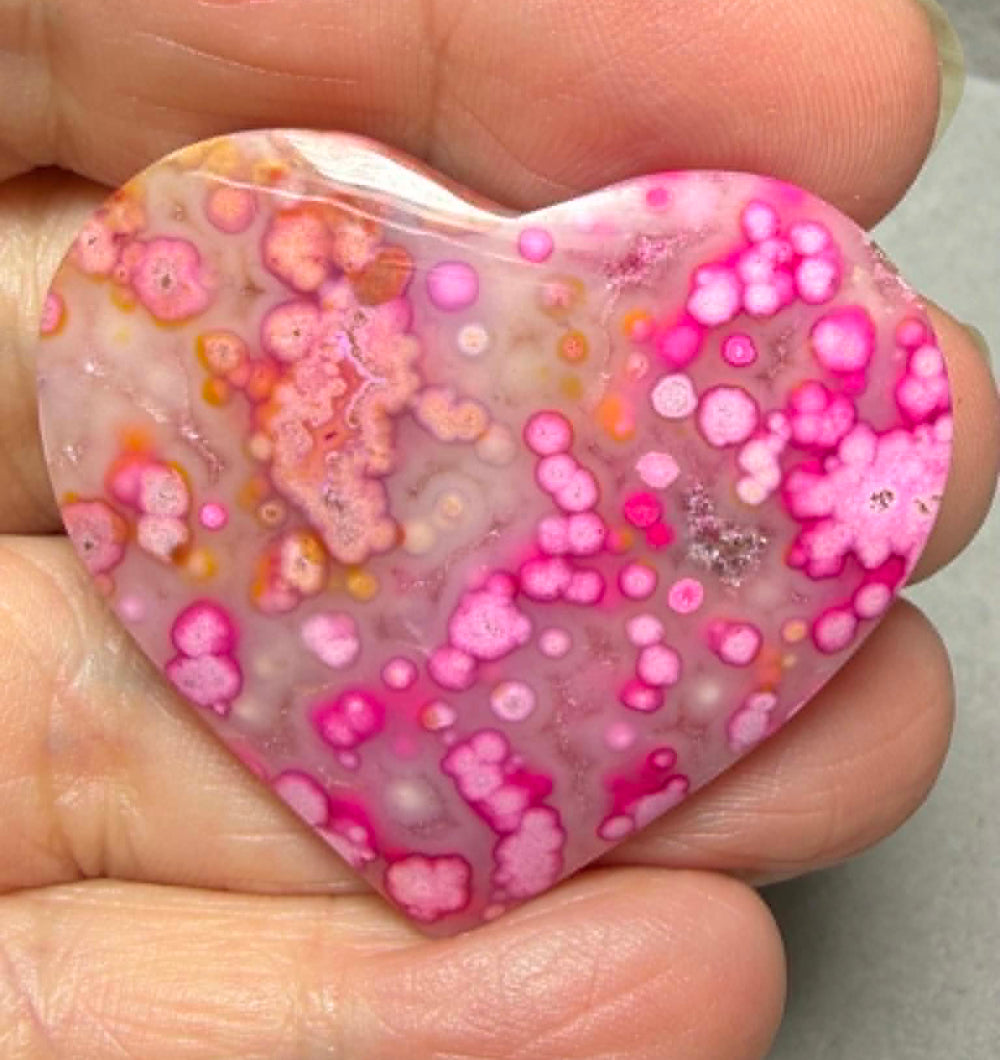Heart 38x40mm Coloured Ocean Jasper Cabochon 16