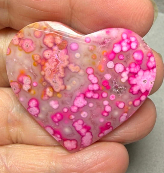 Heart 38x40mm Coloured Ocean Jasper Cabochon 16