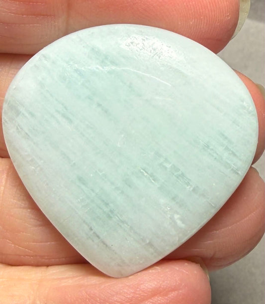 Teardrop 33x34mm Caribbean Blue Calcite Cabochon 29