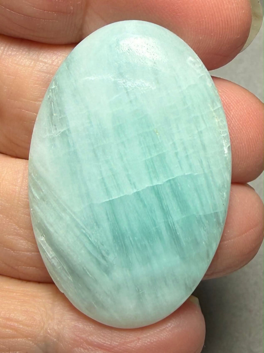 Oval 42x28mm Caribbean Blue Calcite Cabochon 30