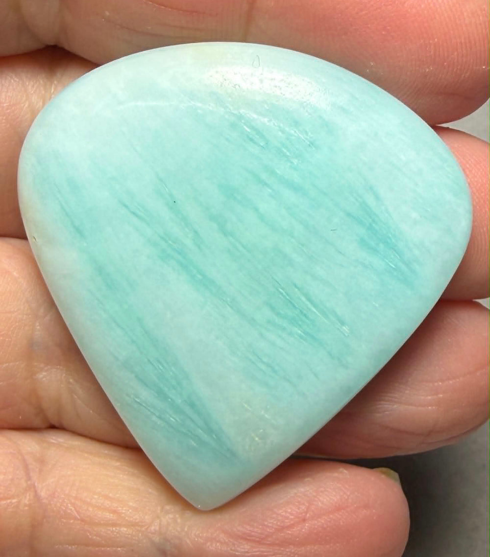 Teardrop 42x40mm Caribbean Blue Calcite Cabochon 31