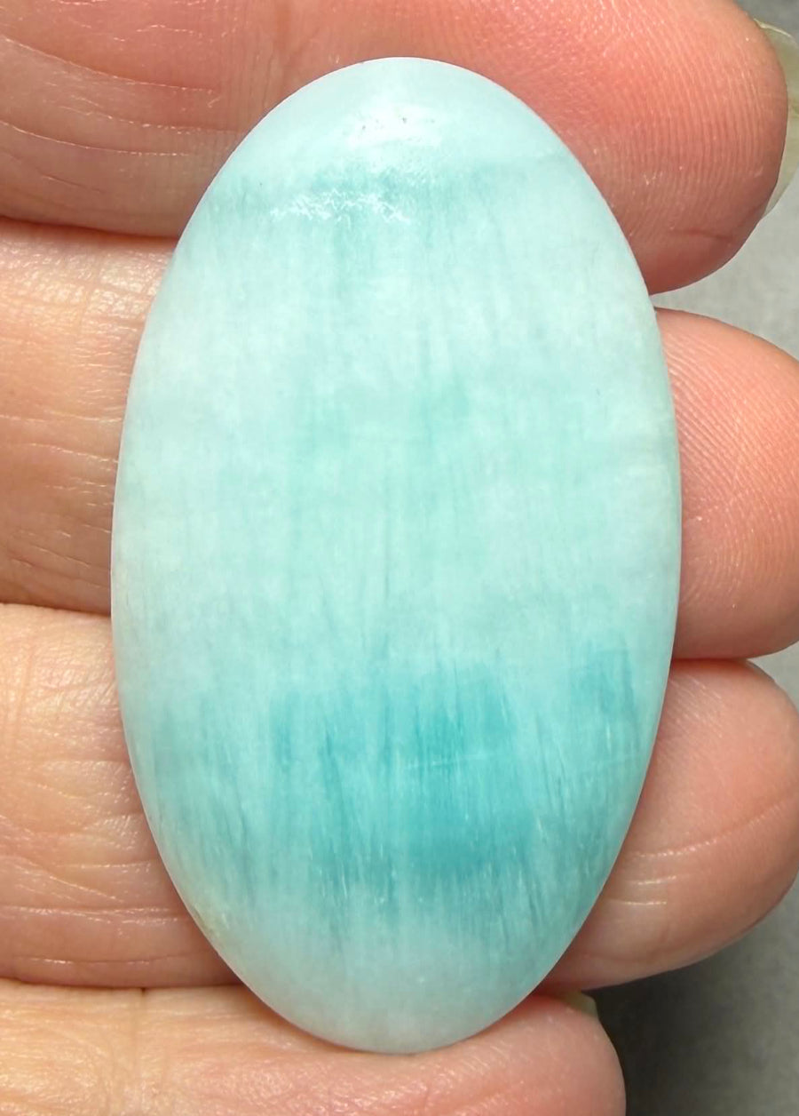 Oval 43x24mm Caribbean Blue Calcite Cabochon 32