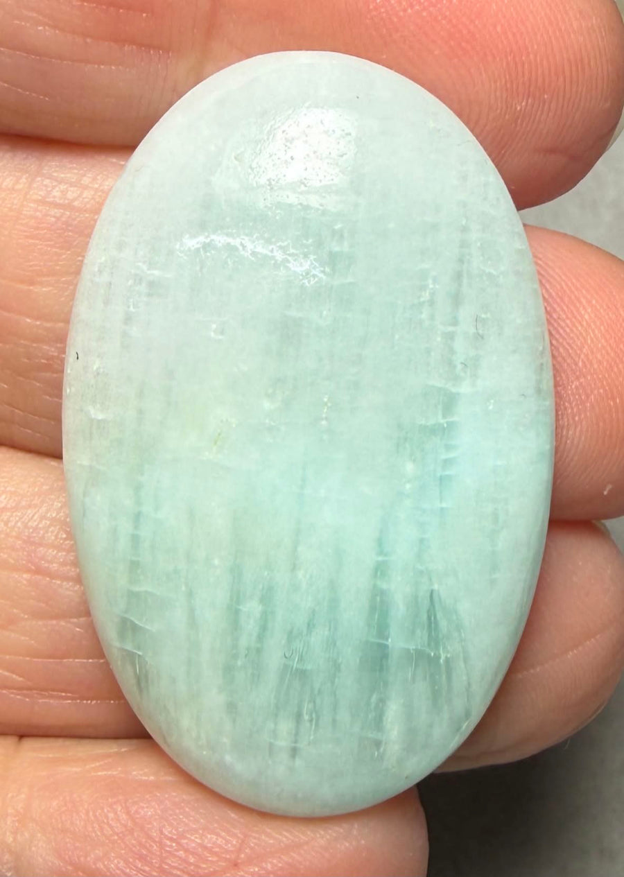 Oval 38x24mm Caribbean Blue Calcite Cabochon 33