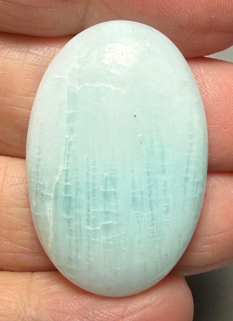 Oval 35x23mm Caribbean Blue Calcite Cabochon 35