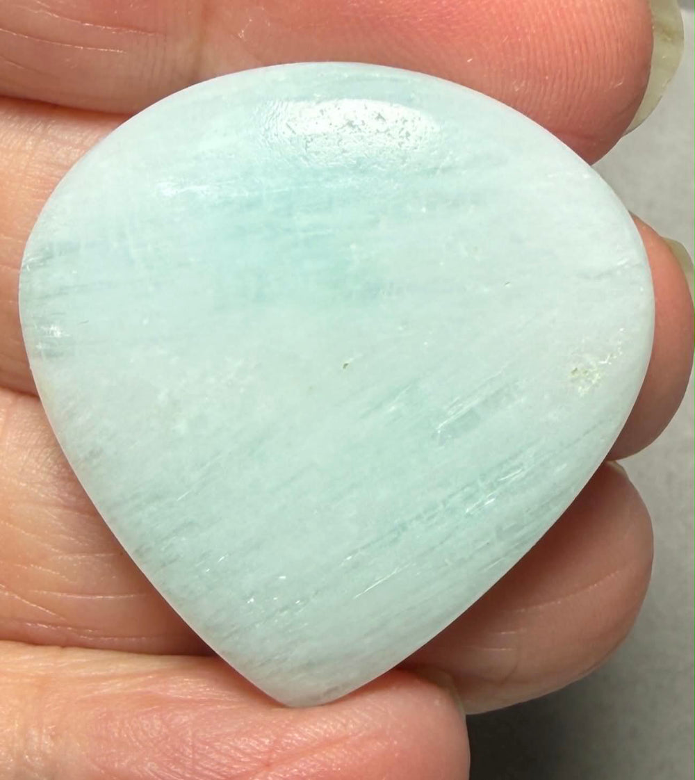 Teardrop 33x33mm Caribbean Blue Calcite Cabochon 39