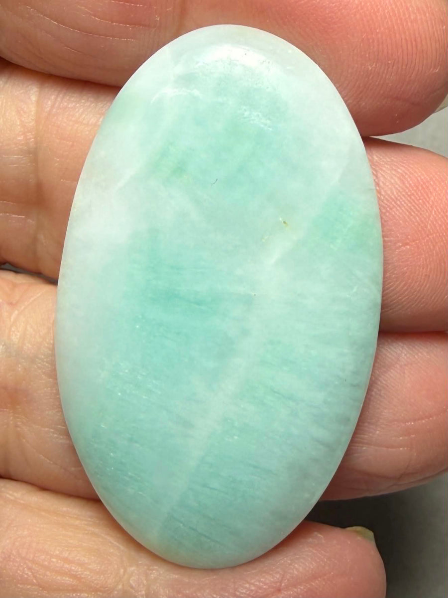Oval 45x27mm Caribbean Blue Calcite Cabochon 40