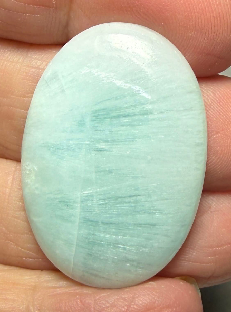 Oval 35x24mm Caribbean Blue Calcite Cabochon 41
